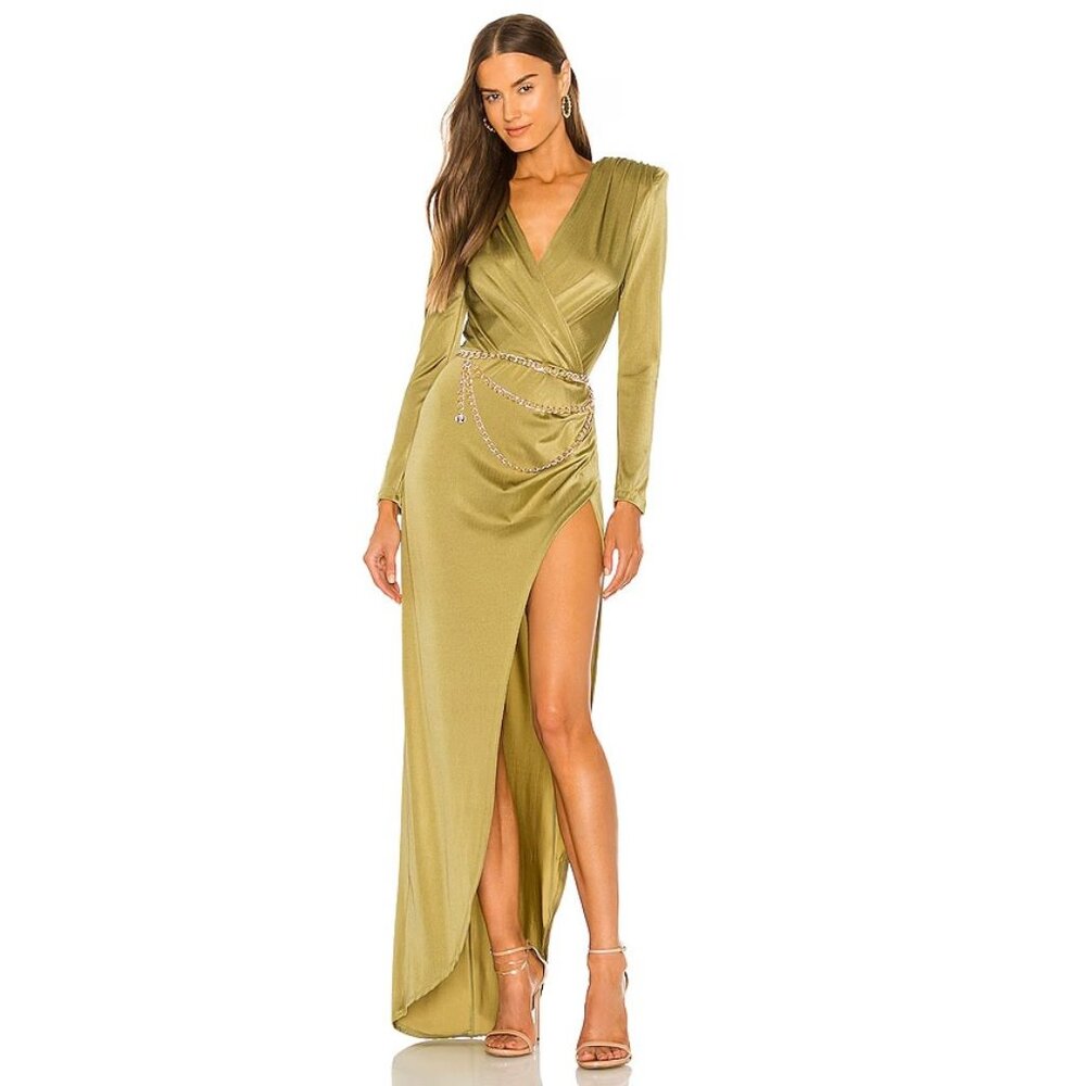 Bronx and Banco Maxi Dress in Olive Green Chain - Picture 2 of 11